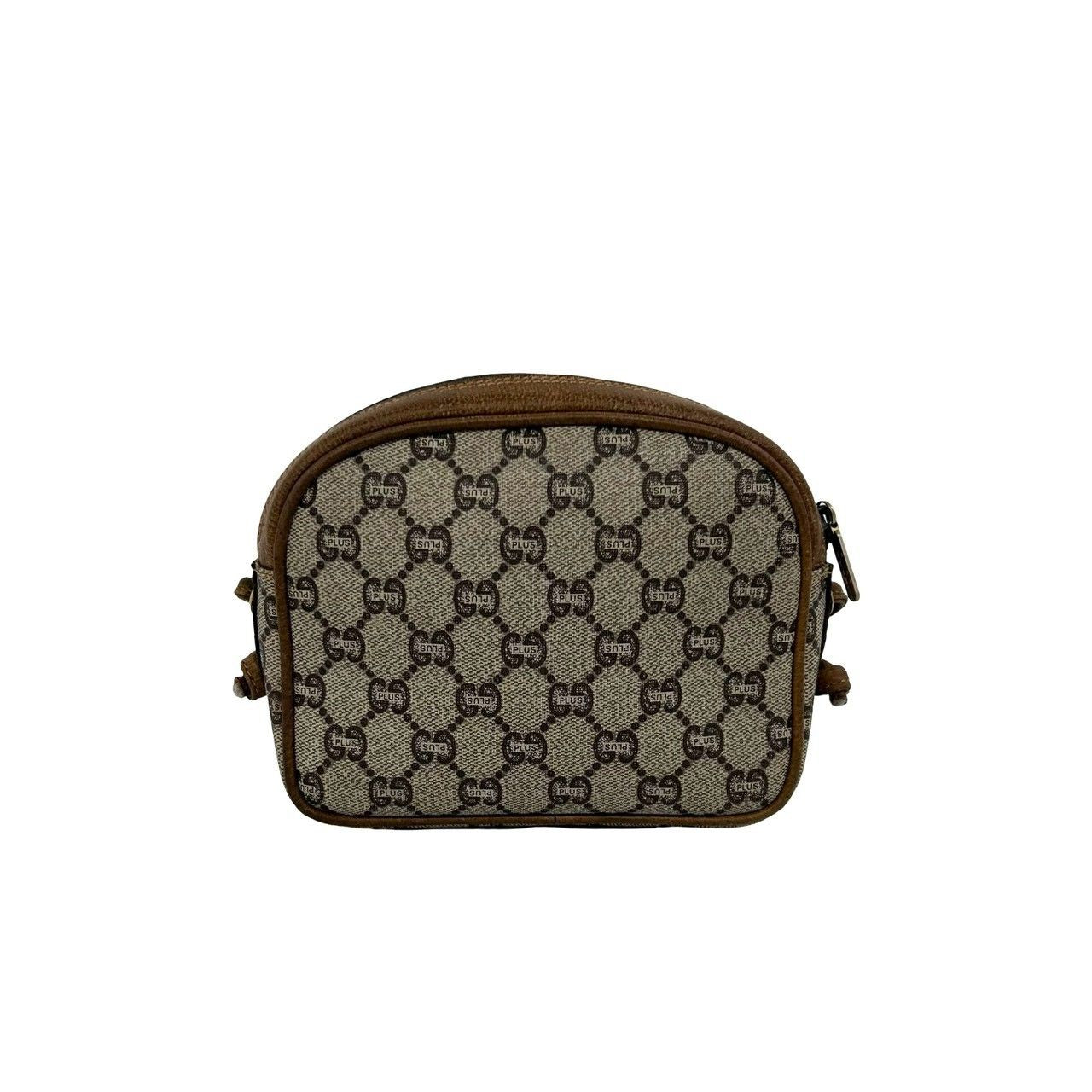 Gucci Vintage Plus Logo Leather Mini Shoulder Bag Pochette Brown — view 3
