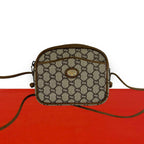 Gucci Vintage Plus Logo Leather Mini Shoulder Bag Pochette Brown