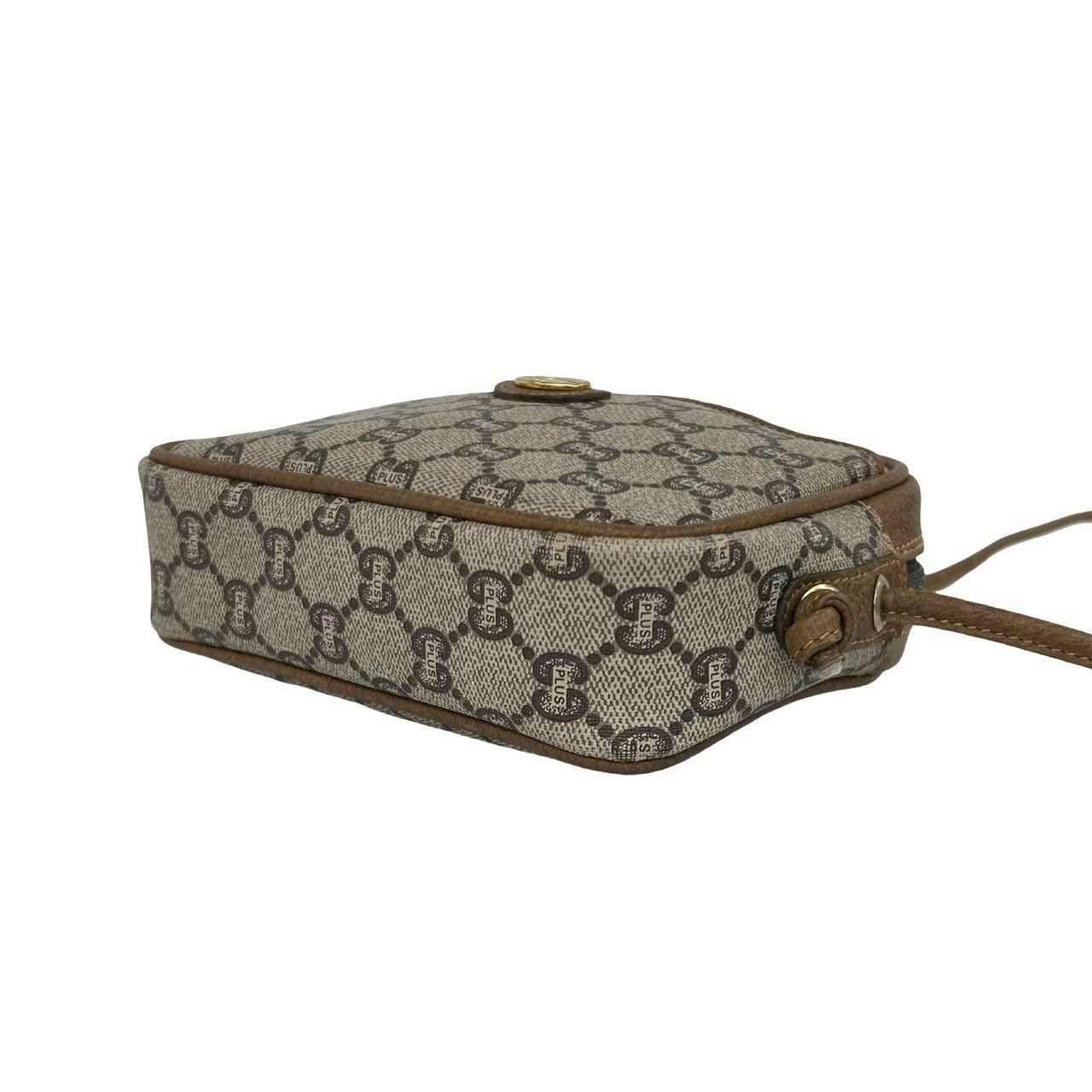 Gucci Vintage Plus Logo Leather Mini Shoulder Bag Pochette Brown — view 8