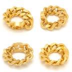 Gucci Interlocking Golmet Chain Ring S No 12 Gold Finish Metal Box Bag — view 3