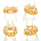Gucci Interlocking Golmet Chain Ring S No 12 Gold Finish Metal Box Bag — view 2