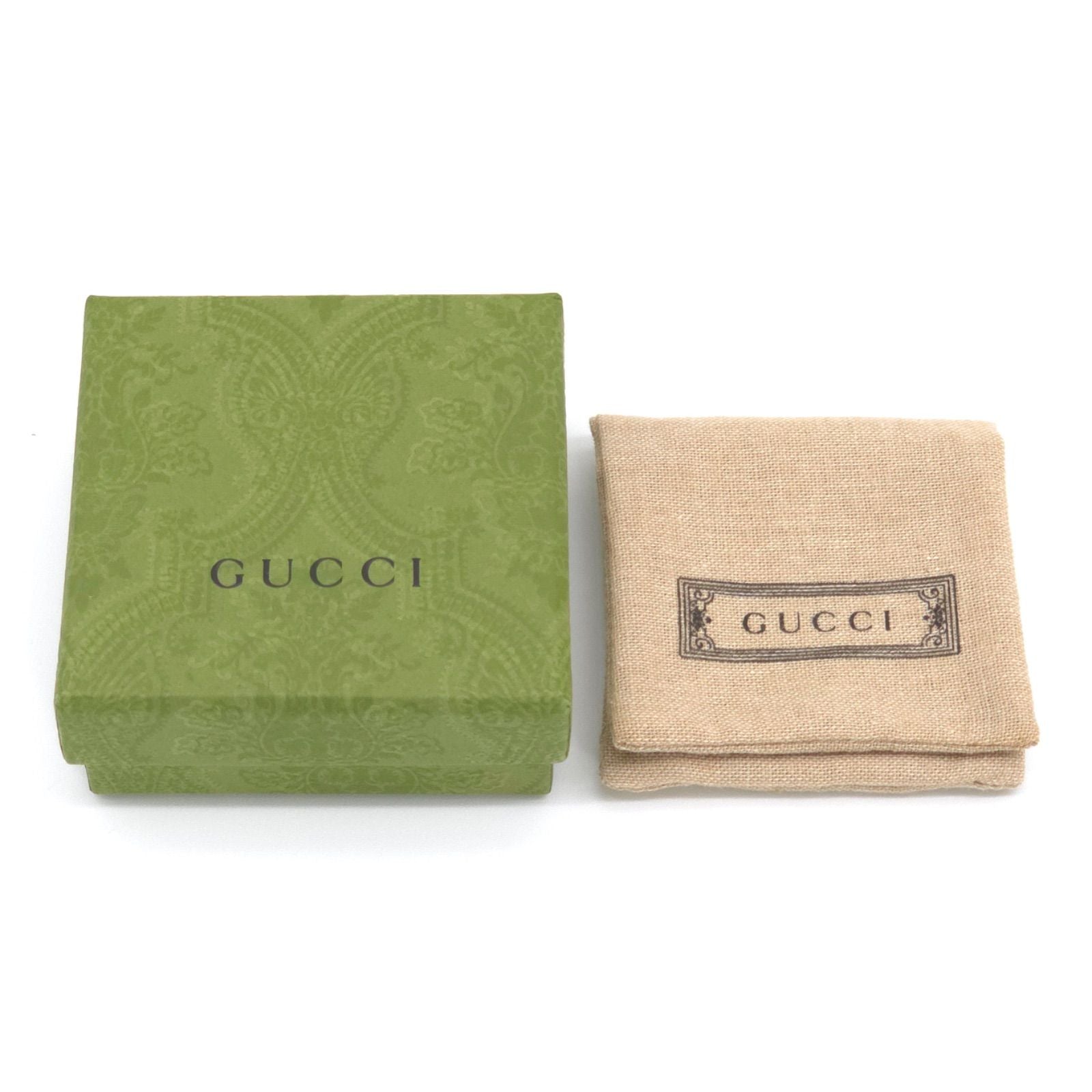 Gucci Interlocking Golmet Chain Ring S No 12 Gold Finish Metal Box Bag — view 6