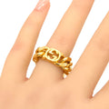 Gucci Interlocking Golmet Chain Ring S No 12 Gold Finish Metal Box Bag