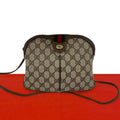 Gucci Vintage Sherry Line GG Logo Leather Shoulder Bag Crossbody Brown