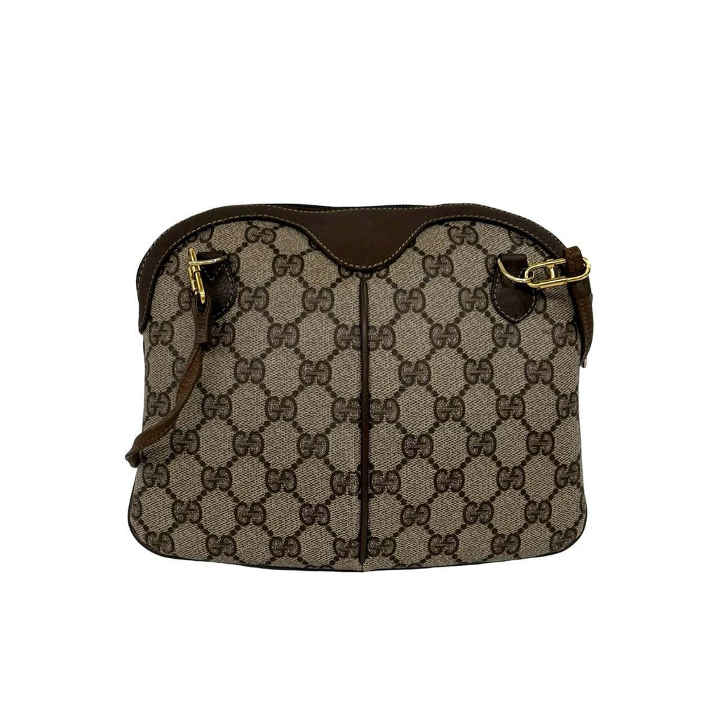 Gucci Vintage Sherry Line GG Logo Leather Shoulder Bag Crossbody Brown — view 3