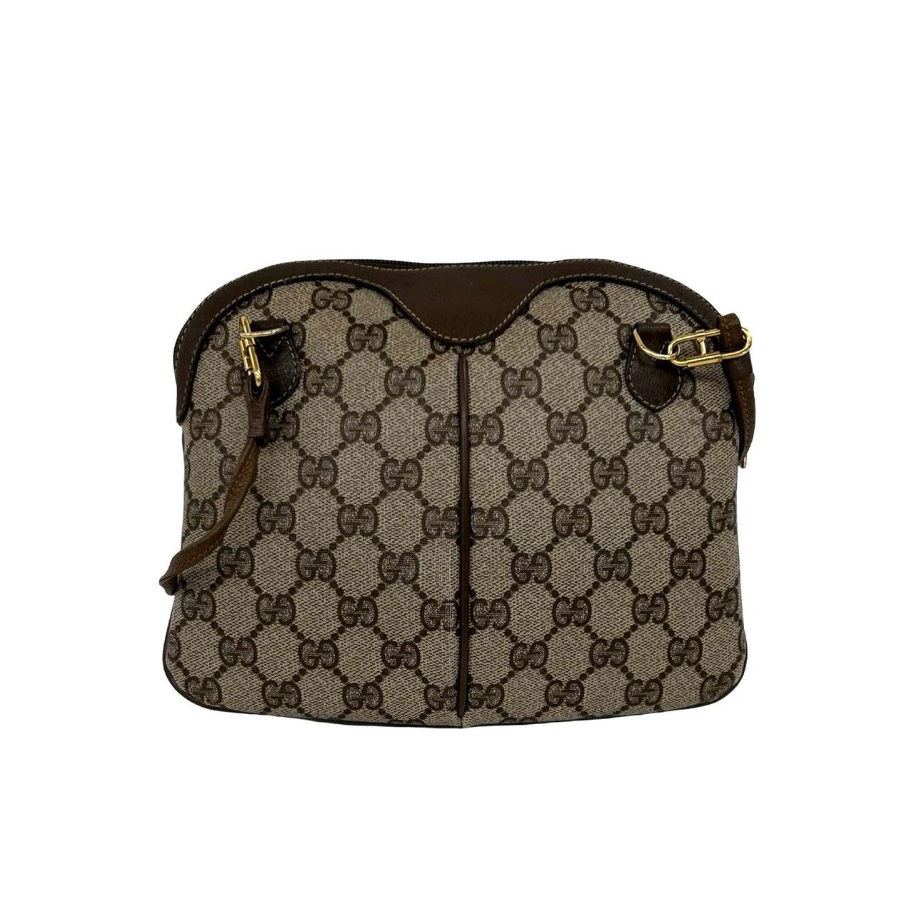 Gucci Vintage Sherry Line GG Logo Leather Shoulder Bag Crossbody Brown — view 3