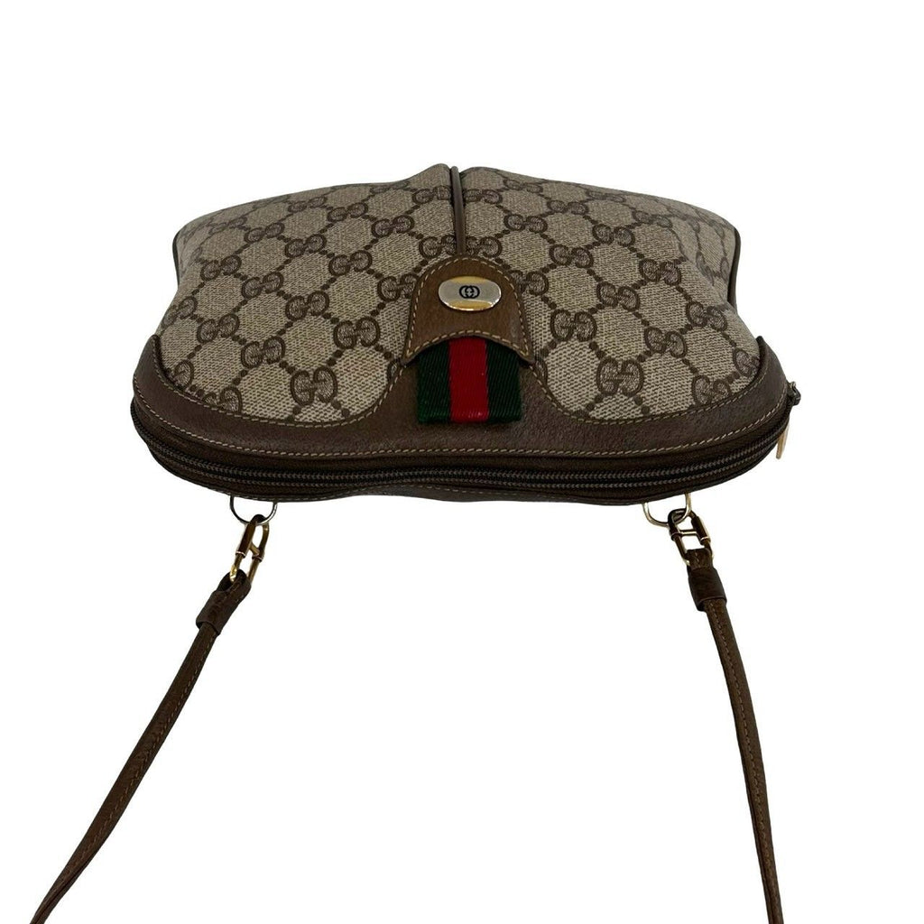 Gucci Vintage Sherry Line GG Logo Leather Shoulder Bag Crossbody Brown — view 4