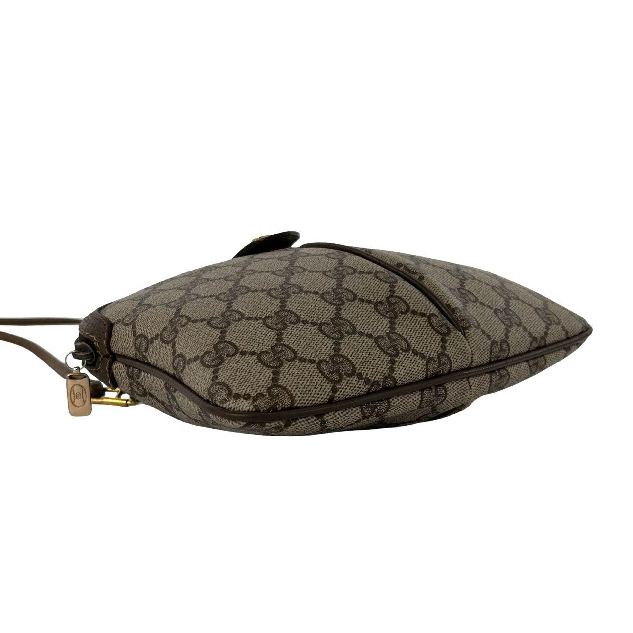 Gucci Vintage Sherry Line GG Logo Leather Shoulder Bag Crossbody Brown — view 7