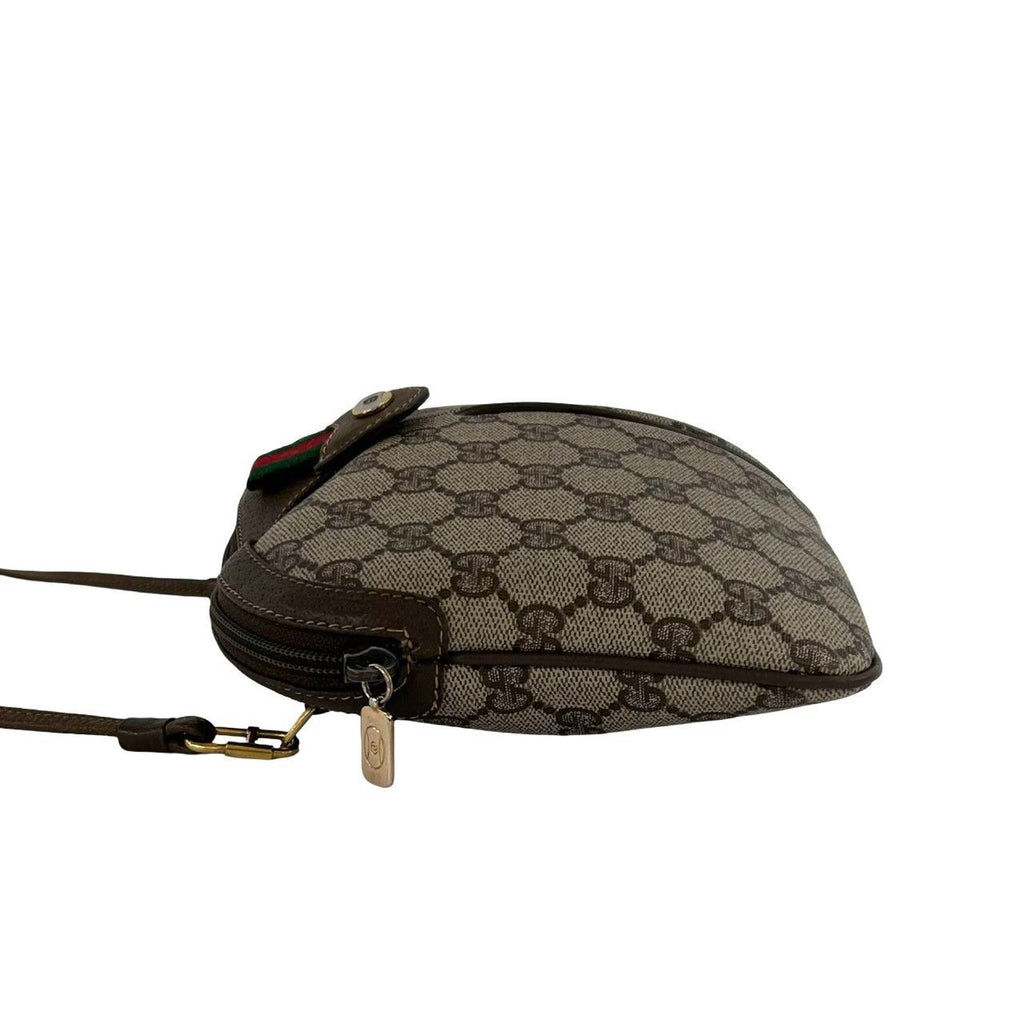 Gucci Vintage Sherry Line GG Logo Leather Shoulder Bag Crossbody Brown — view 5