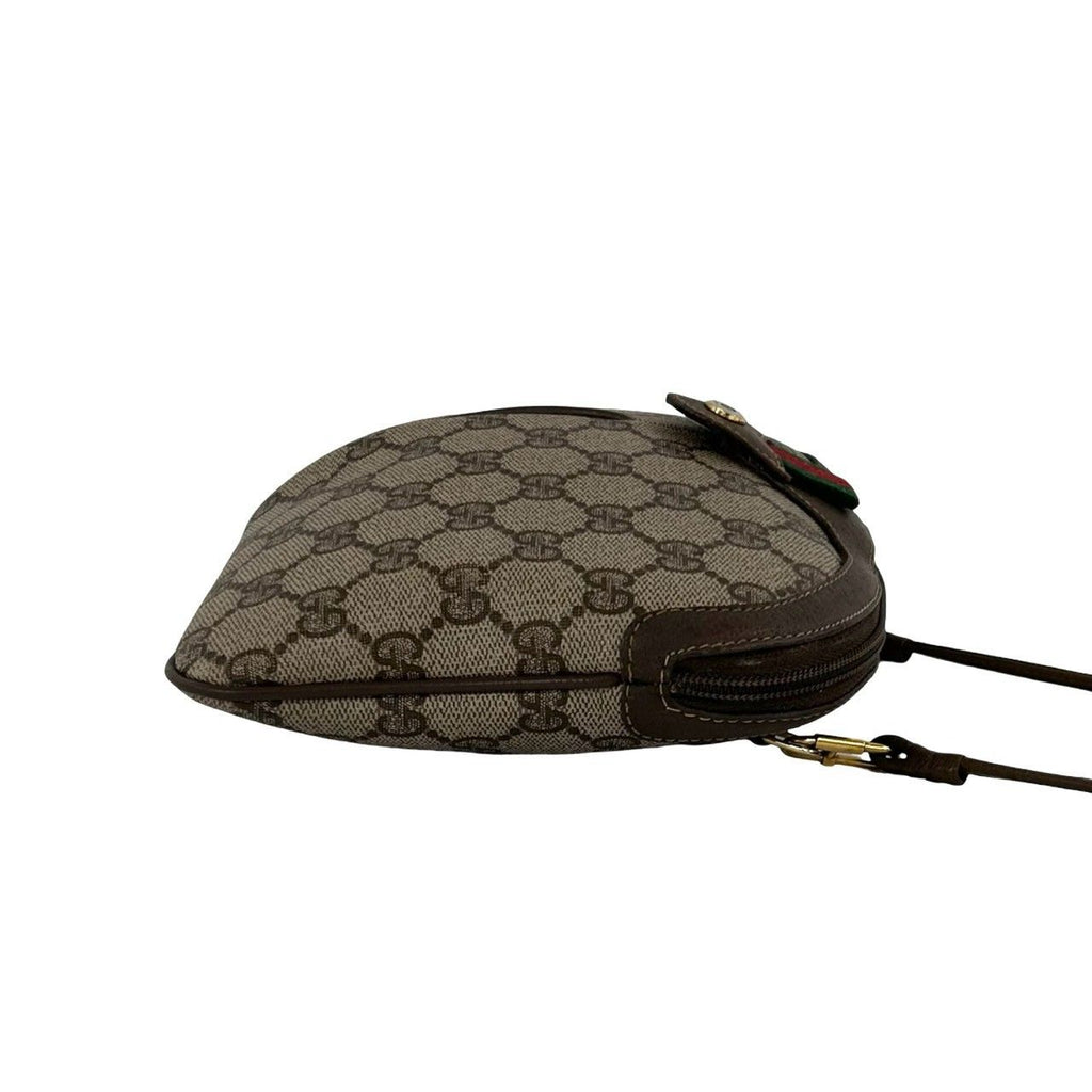 Gucci Vintage Sherry Line GG Logo Leather Shoulder Bag Crossbody Brown — view 6