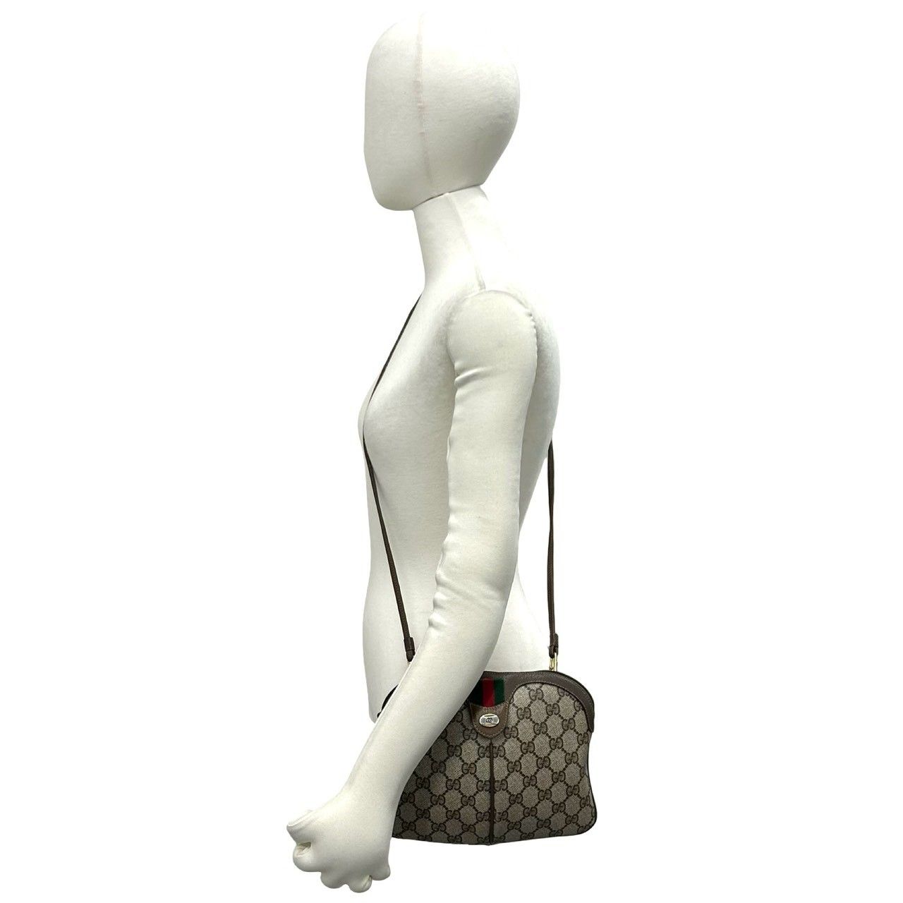 Gucci Vintage Sherry Line GG Logo Leather Shoulder Bag Crossbody Brown — view 2
