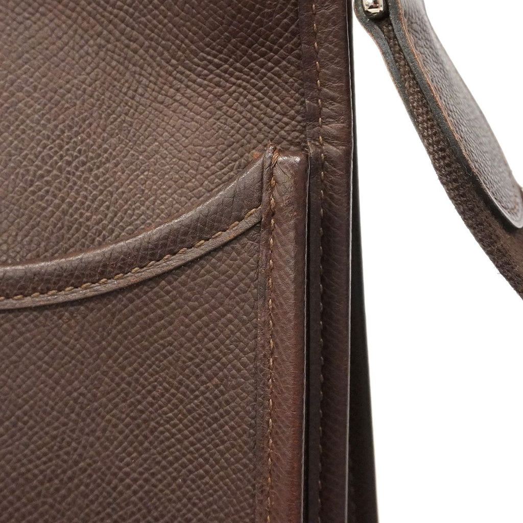 Hermes Shoulder Bag Evelyne Veau Epsom Havana Silver — view 6