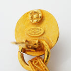 Chanel Earrings Vintage CC Logo Gold Plated Faux Pearl — view 4