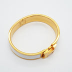 Hermes Bangle Clic Clac PM Gold Plated White Bracelet — view 2