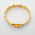 Hermes Bangle Clic Clac PM Gold Plated White Bracelet — view 3