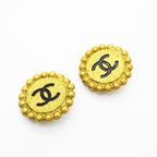 Chanel Earrings Vintage CC Logo Gold Plated — view 2