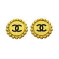 Chanel Earrings Vintage CC Logo Gold Plated