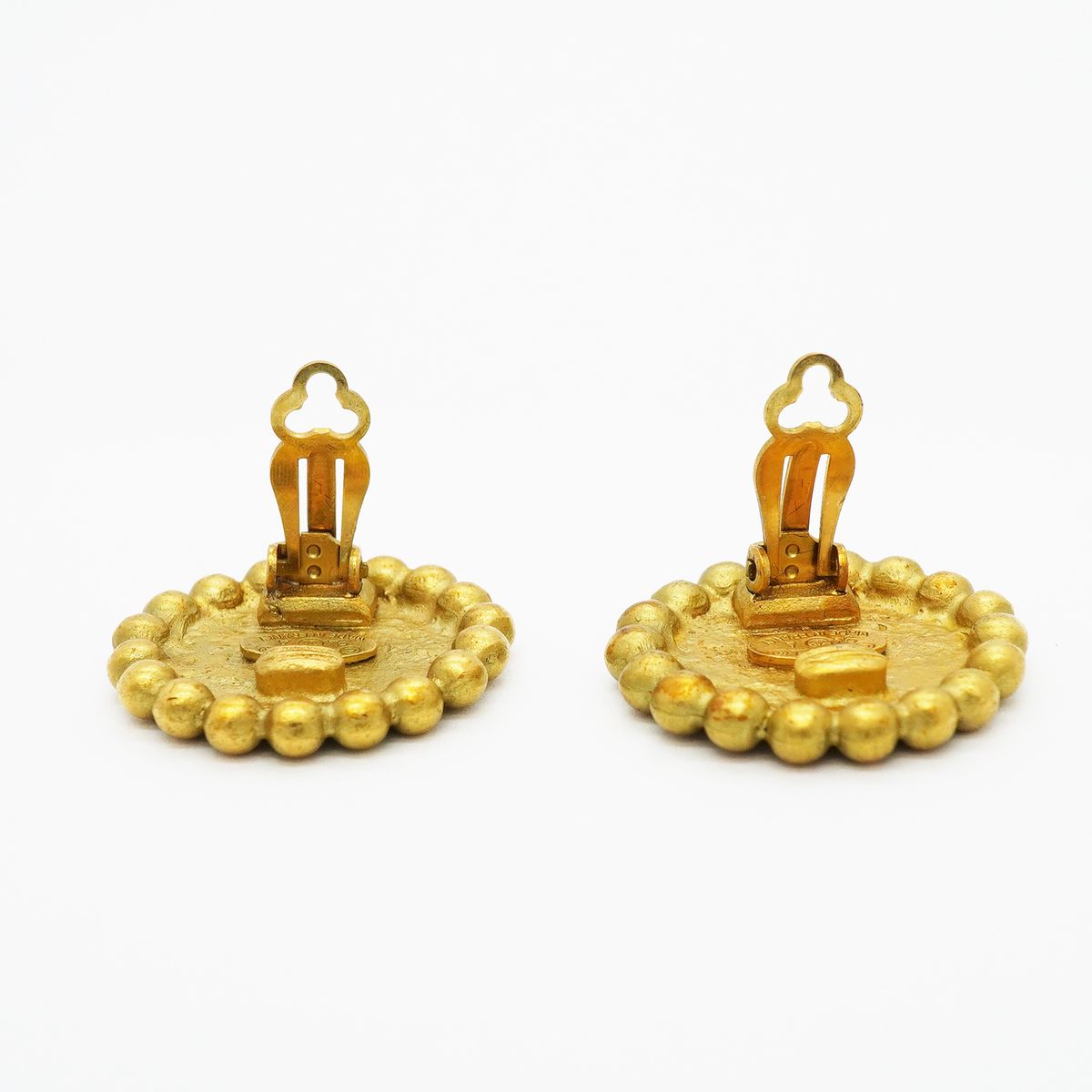 Chanel Earrings Vintage CC Logo Gold Plated — view 6