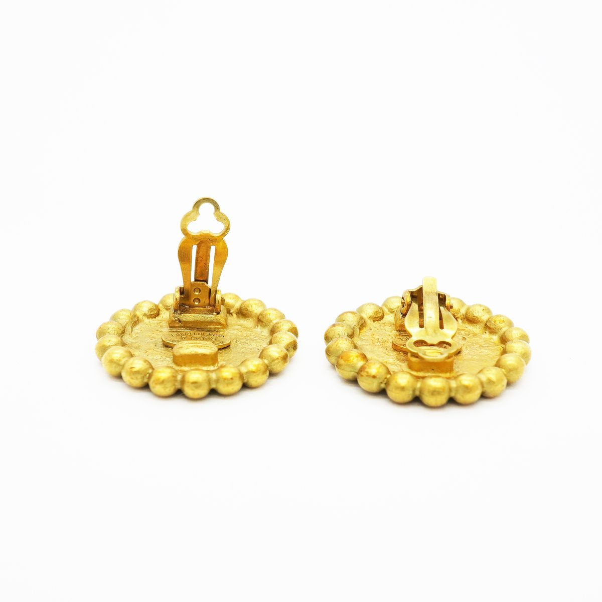 Chanel Earrings Vintage CC Logo Gold Plated — view 3