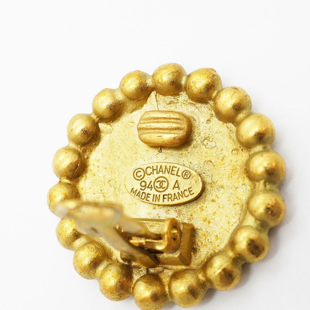 Chanel Earrings Vintage CC Logo Gold Plated — view 4