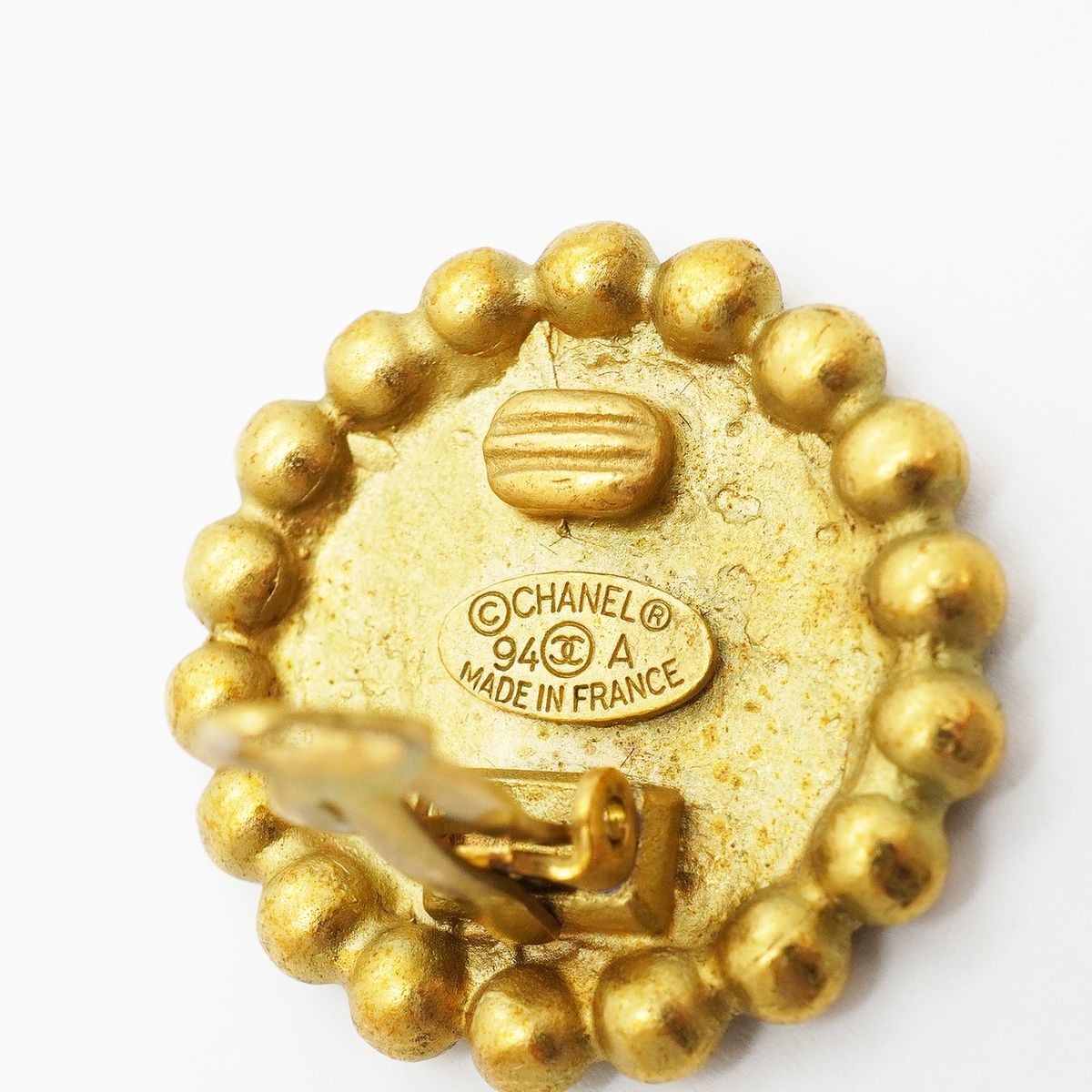 Chanel Earrings Vintage CC Logo Gold Plated — view 4