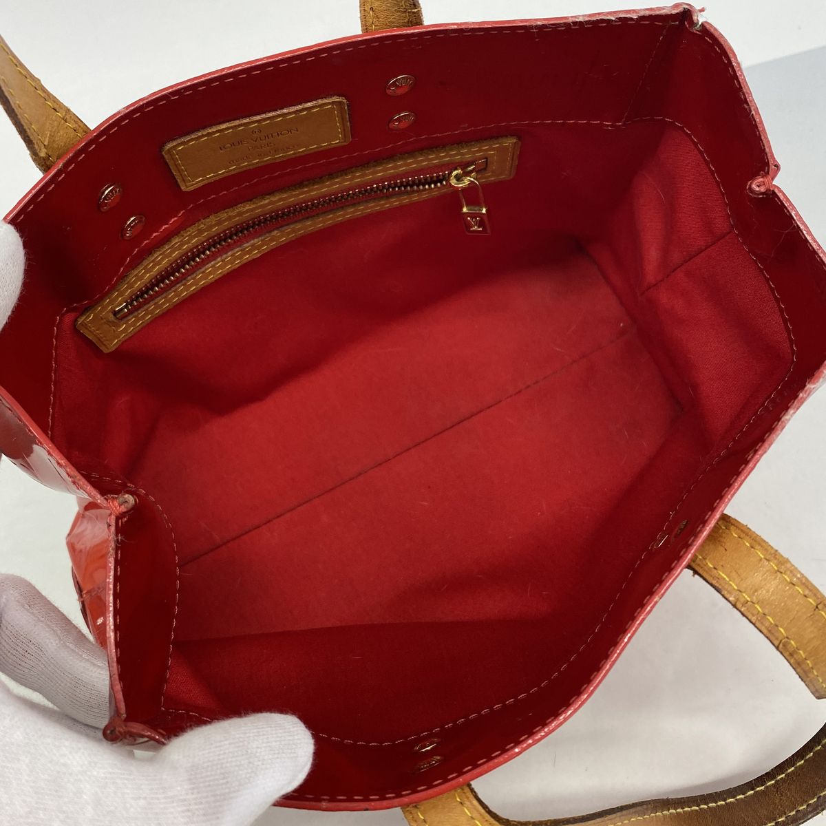 Louis Vuitton Vernis Reed PM Rouge Handbag — view 4