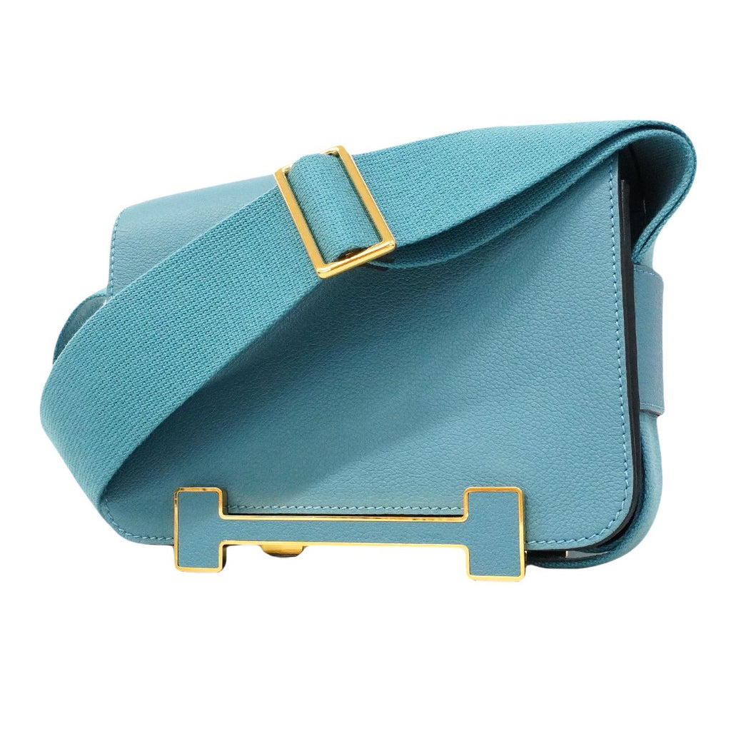 Hermes Shoulder Bag Geta Ever Color New Blue Jean Gold