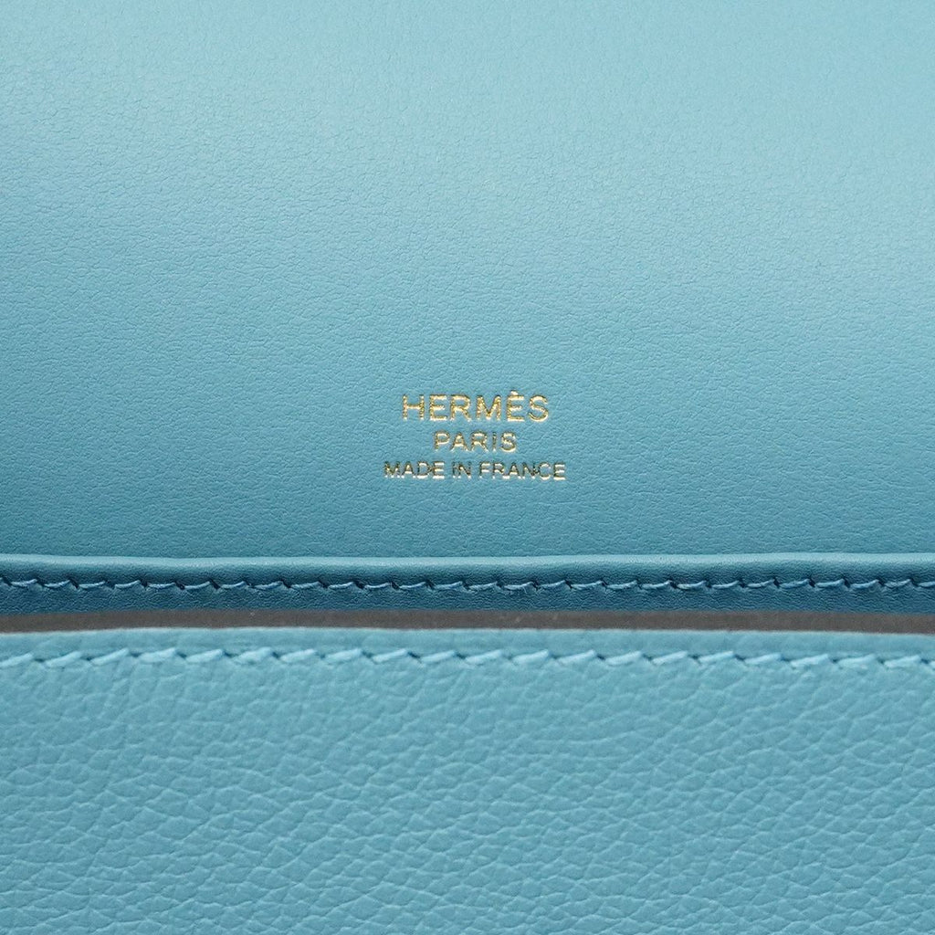 Hermes Shoulder Bag Geta Ever Color New Blue Jean Gold — view 5