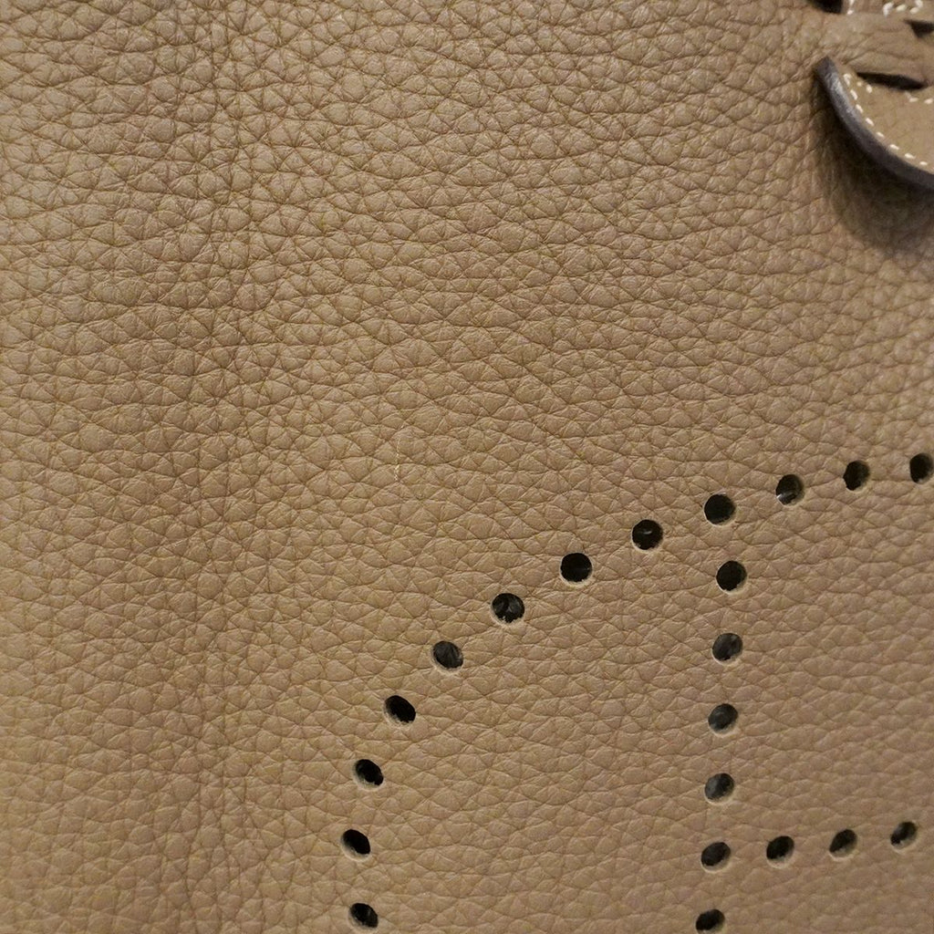 Hermes Shoulder Bag Evelyne Taurillon Clemence Etoupe Silver — view 7