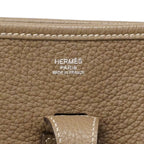 Hermes Shoulder Bag Evelyne Taurillon Clemence Etoupe Silver — view 5