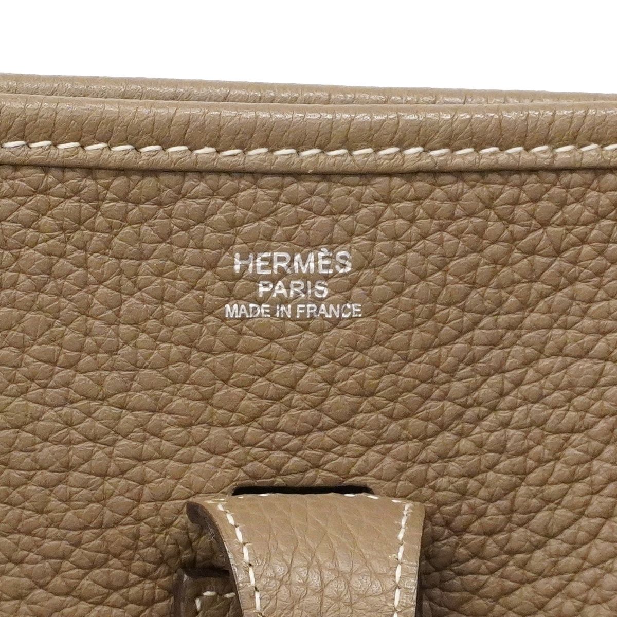 Hermes Shoulder Bag Evelyne Taurillon Clemence Etoupe Silver — view 5