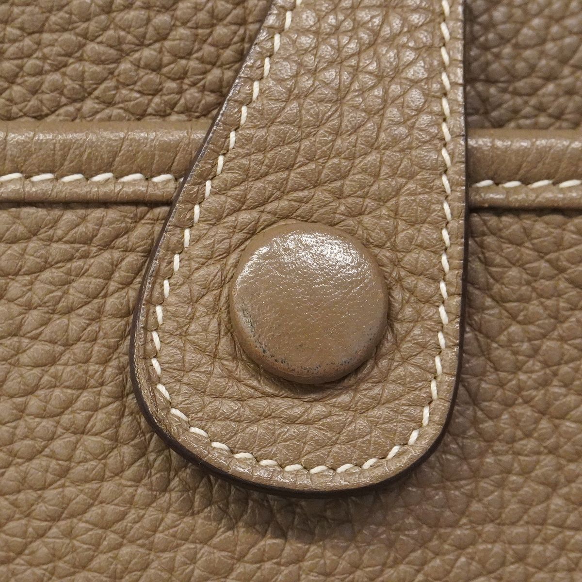 Hermes Shoulder Bag Evelyne Taurillon Clemence Etoupe Silver — view 8