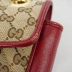 Gucci Shoulder Bag GG Canvas Marmont Beige Red Gold — view 7