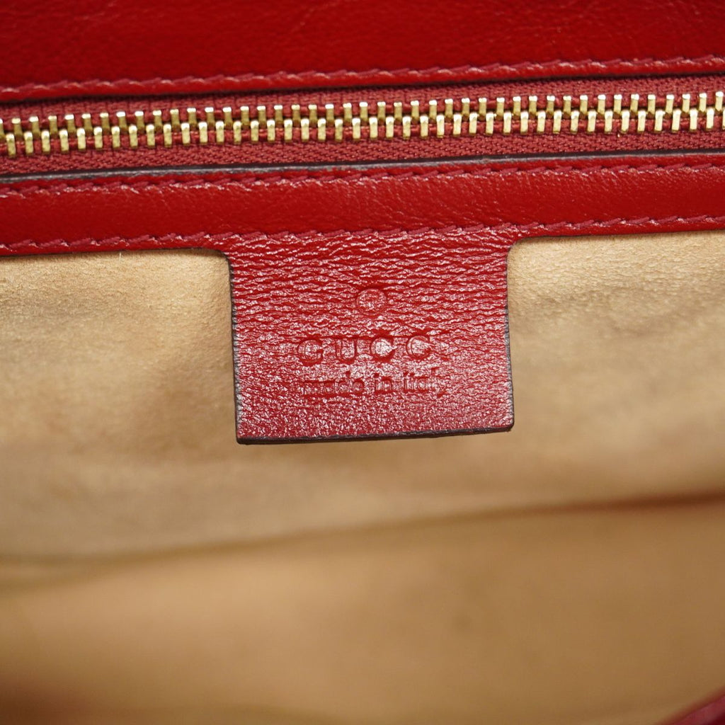 Gucci Shoulder Bag GG Canvas Marmont Beige Red Gold — view 5