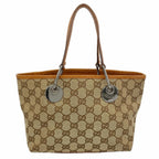 Gucci GG Canvas Beige Silver Handbag
