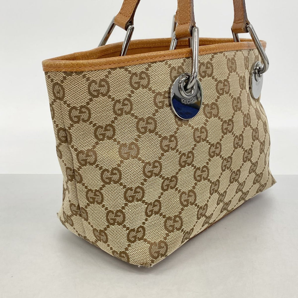 Gucci GG Canvas Beige Silver Handbag — view 2