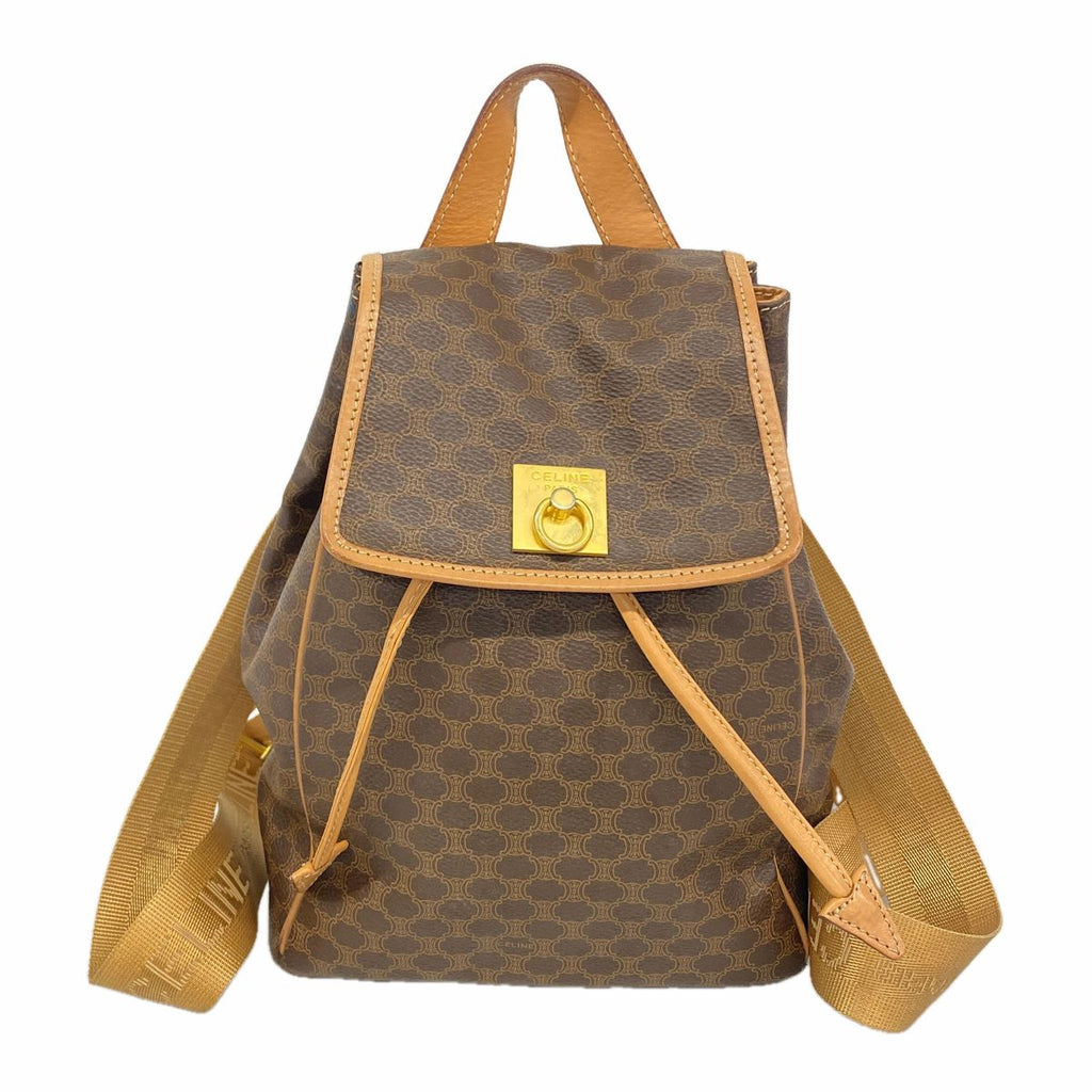Celine Backpack Macadam Brown Gold