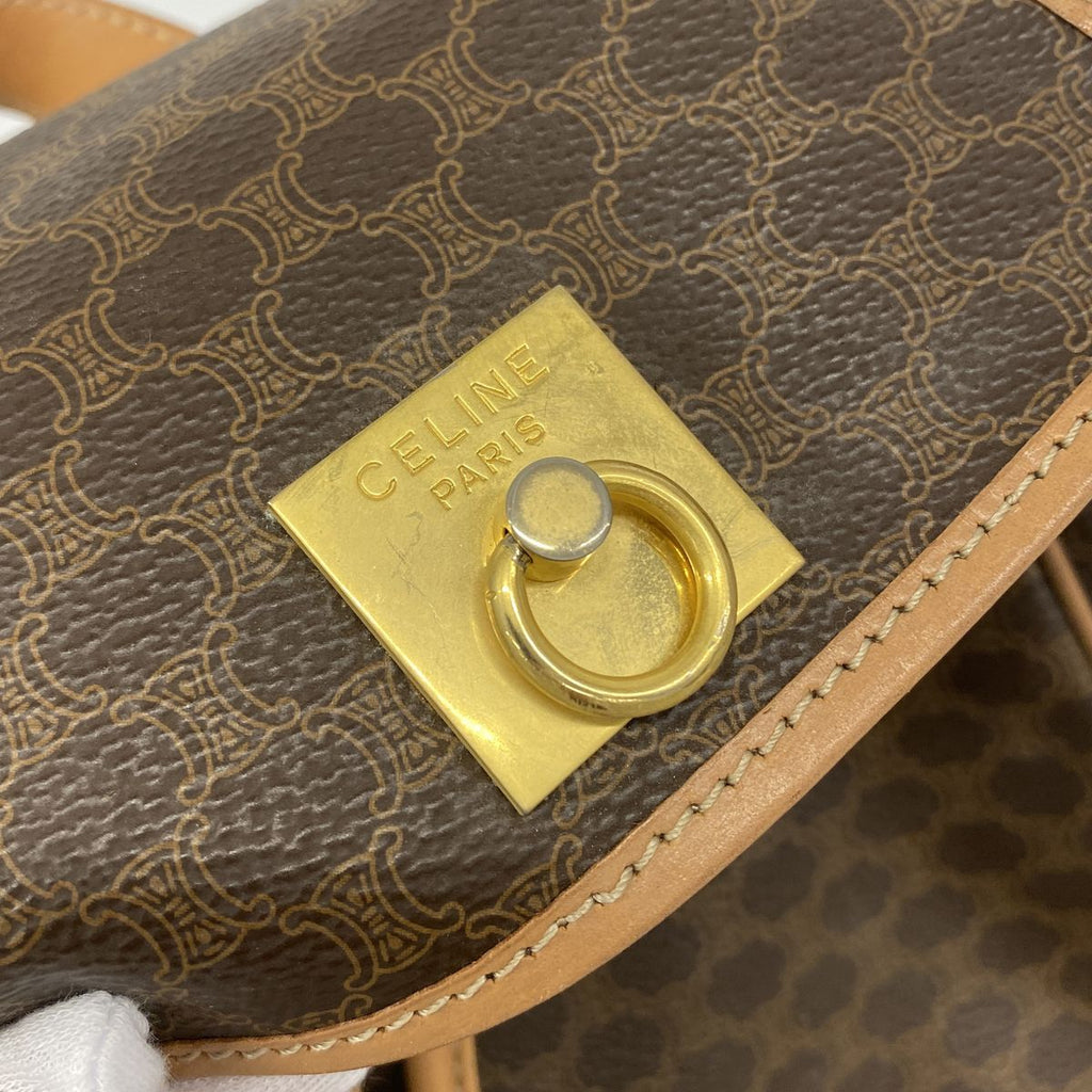 Celine Backpack Macadam Brown Gold — view 8