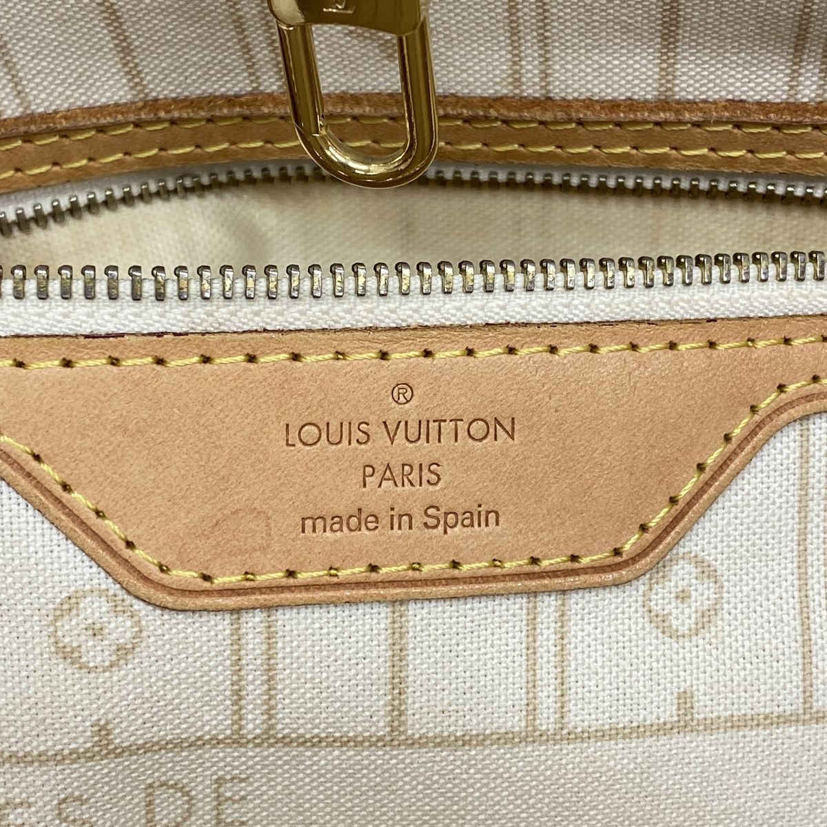 Louis Vuitton Tote Bag Damier Azur Neverfull MM White — view 5