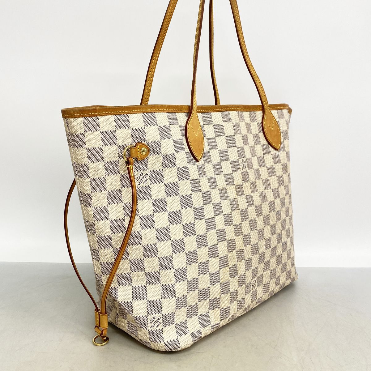 Louis Vuitton Tote Bag Damier Azur Neverfull MM White — view 2