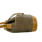 Gucci Vintage Micro GG Pattern Logo Leather Drawstring Shoulder Bag Brown — view 5