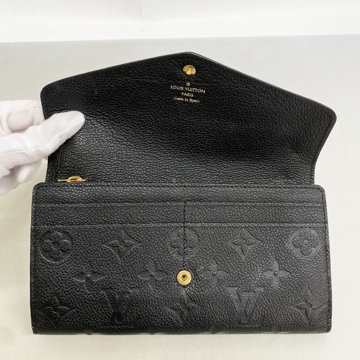 Louis Vuitton Wallet Monogram Empreinte Portefeuille Sarah Noir — view 8