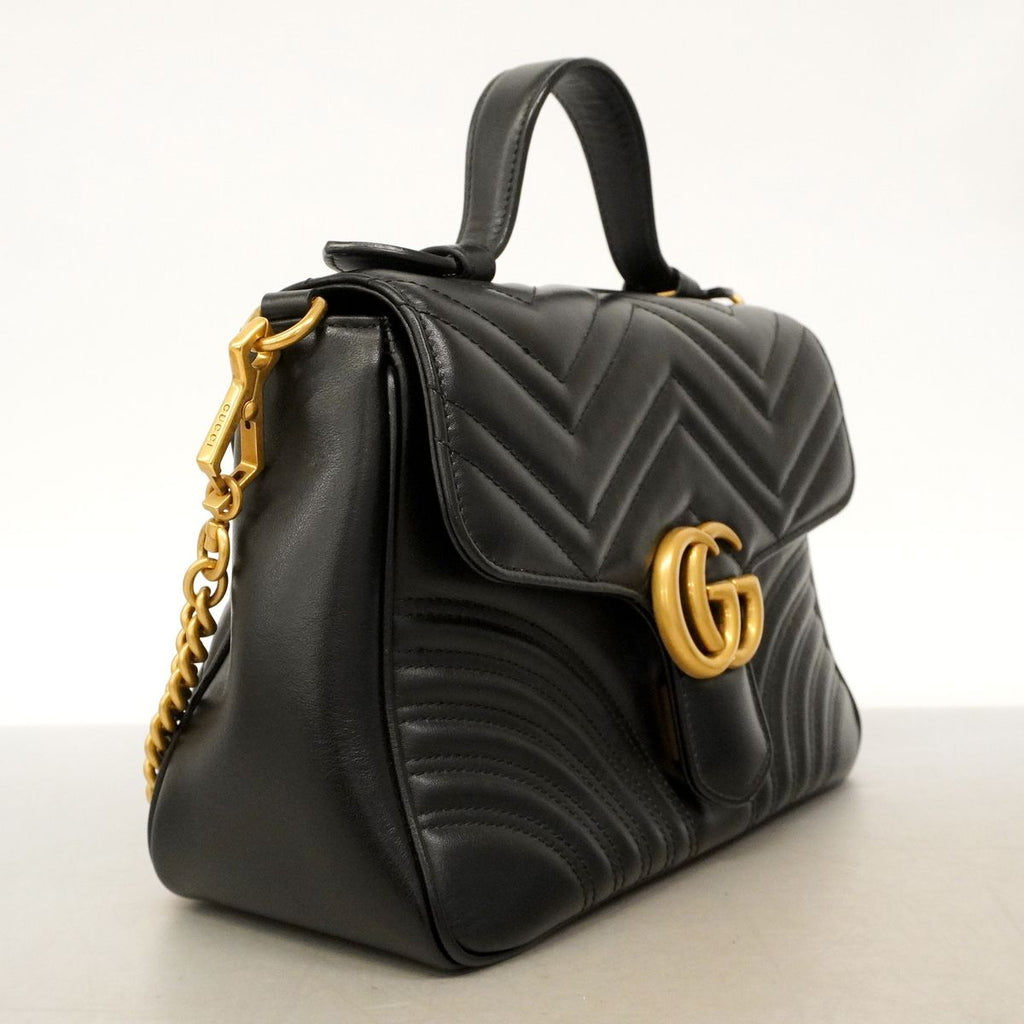 Gucci GG Marmont Leather Black Gold 2-Way Bag — view 2
