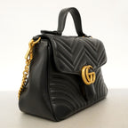 Gucci GG Marmont Leather Black Gold 2-Way Bag — view 2