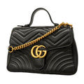Gucci GG Marmont Leather Black Gold 2-Way Bag