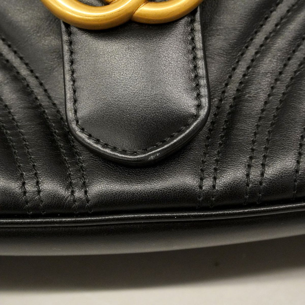 Gucci GG Marmont Leather Black Gold 2-Way Bag — view 8