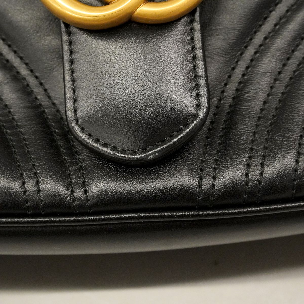 Gucci GG Marmont Leather Black Gold 2-Way Bag — view 8