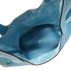 Hermes Picotin Lock MM Taurillon Clemence Blue Jean Silver Handbag — view 4