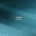 Hermes Picotin Lock MM Taurillon Clemence Blue Jean Silver Handbag — view 5