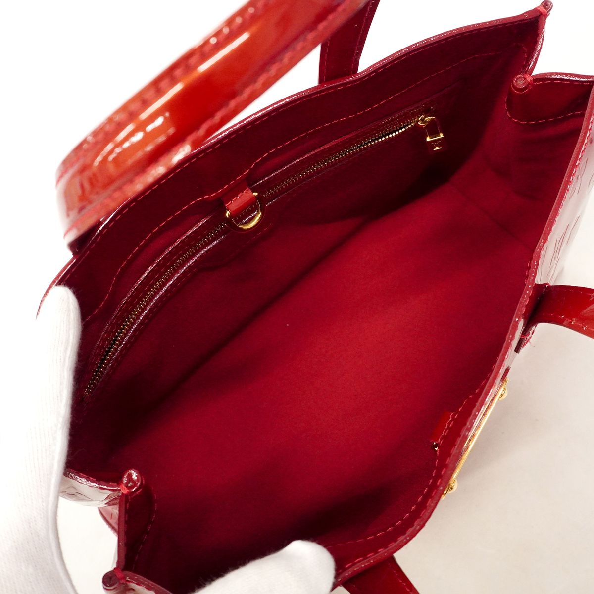 Louis Vuitton Tote Bag Vernis Wilshire PM Rouge Grenadine — view 4